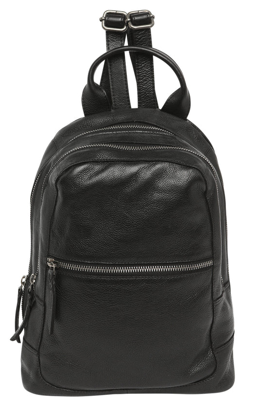 Ladies Leather Backpack - New Arrivals 7632 Black