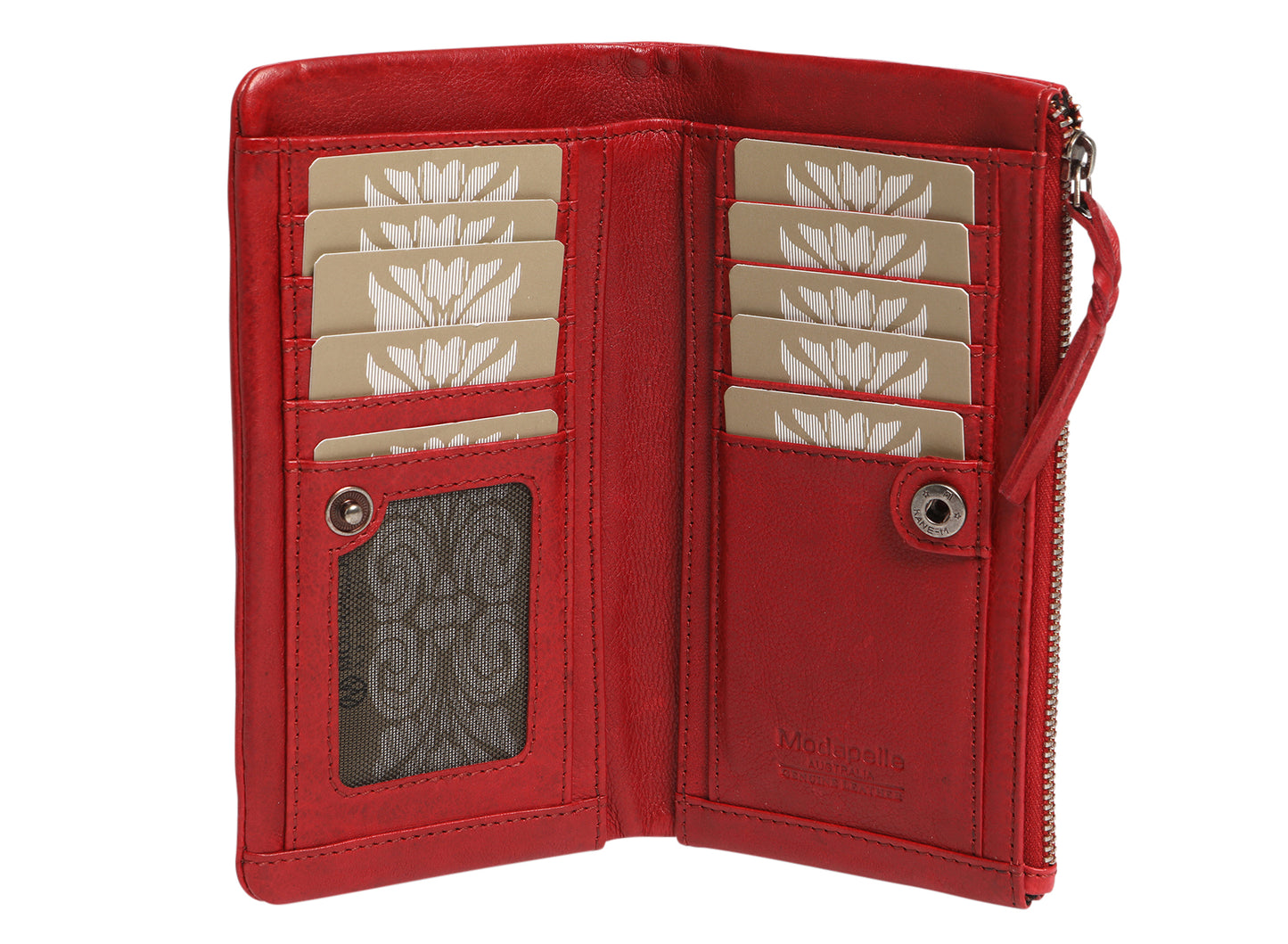 Ladies Leather Wallet and New Arrivals 7633 Scarlet