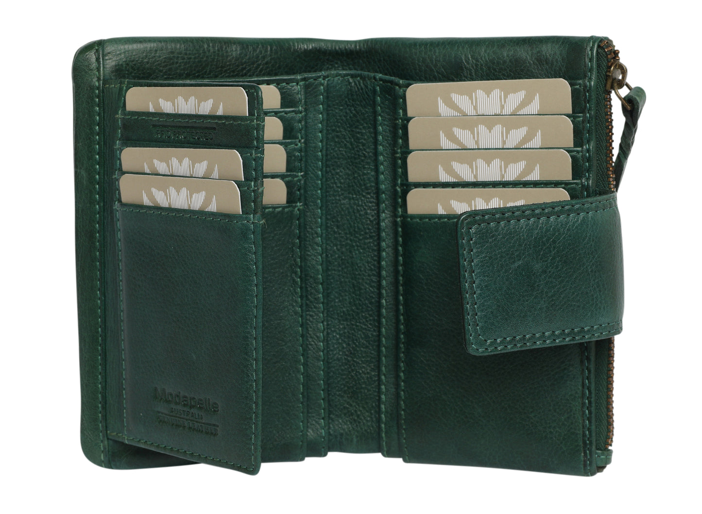 Ladies Leather Wallet - New Arrivals 7635 Emerald