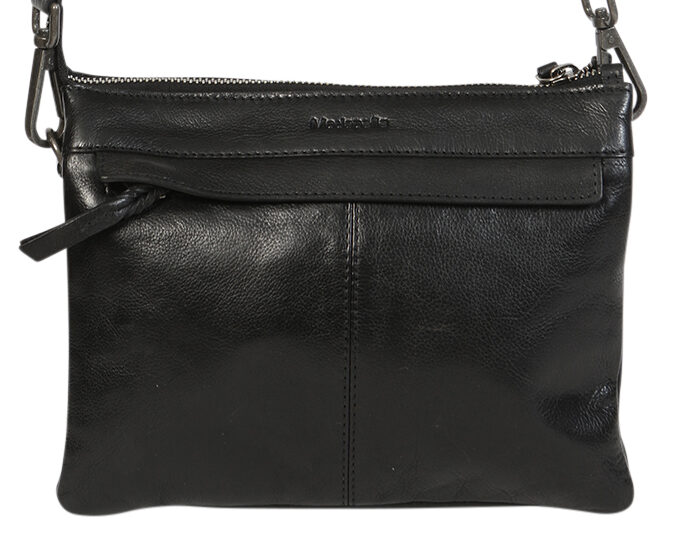 Ladies Leather Shoulder/Cross Body Bag 7698 Black