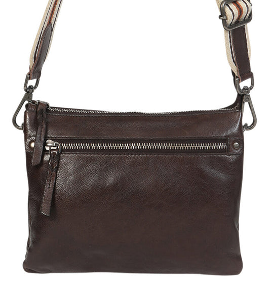 Ladies Leather Shoulder/Cross Body Bag 7698 Coffee