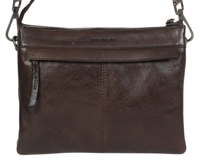 Ladies Leather Shoulder/Cross Body Bag 7698 Coffee