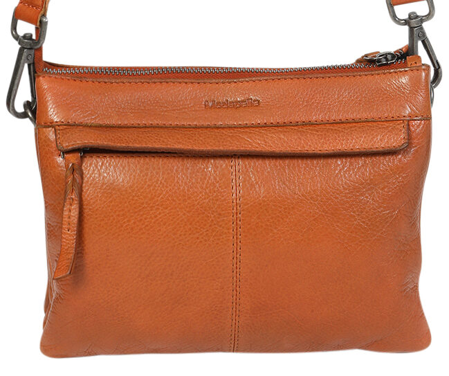 Ladies Leather Shoulder/Cross Body Bag 7698 Orange