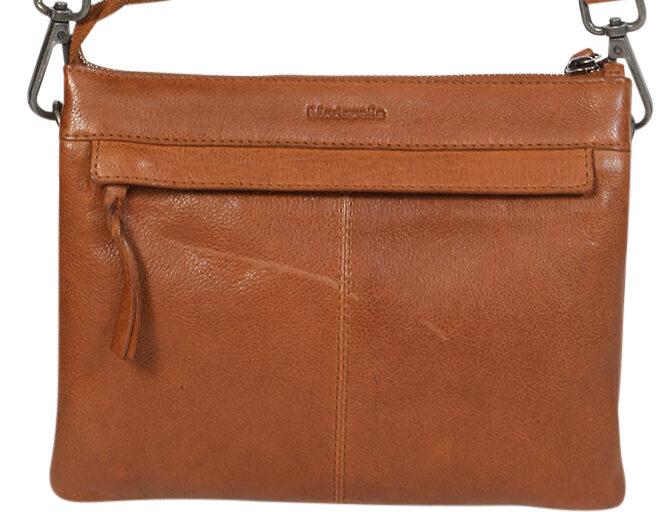 Ladies Leather Shoulder/Cross Body Bag 7698 Tan
