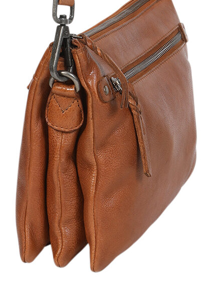 Ladies Leather Shoulder/Cross Body Bag 7698 Tan