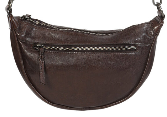 Ladies Leather Shoulder/Cross Body Bag 7699 Coffee