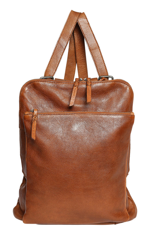 Ladies Leather Backpack - New Arrivals 7704 Tan