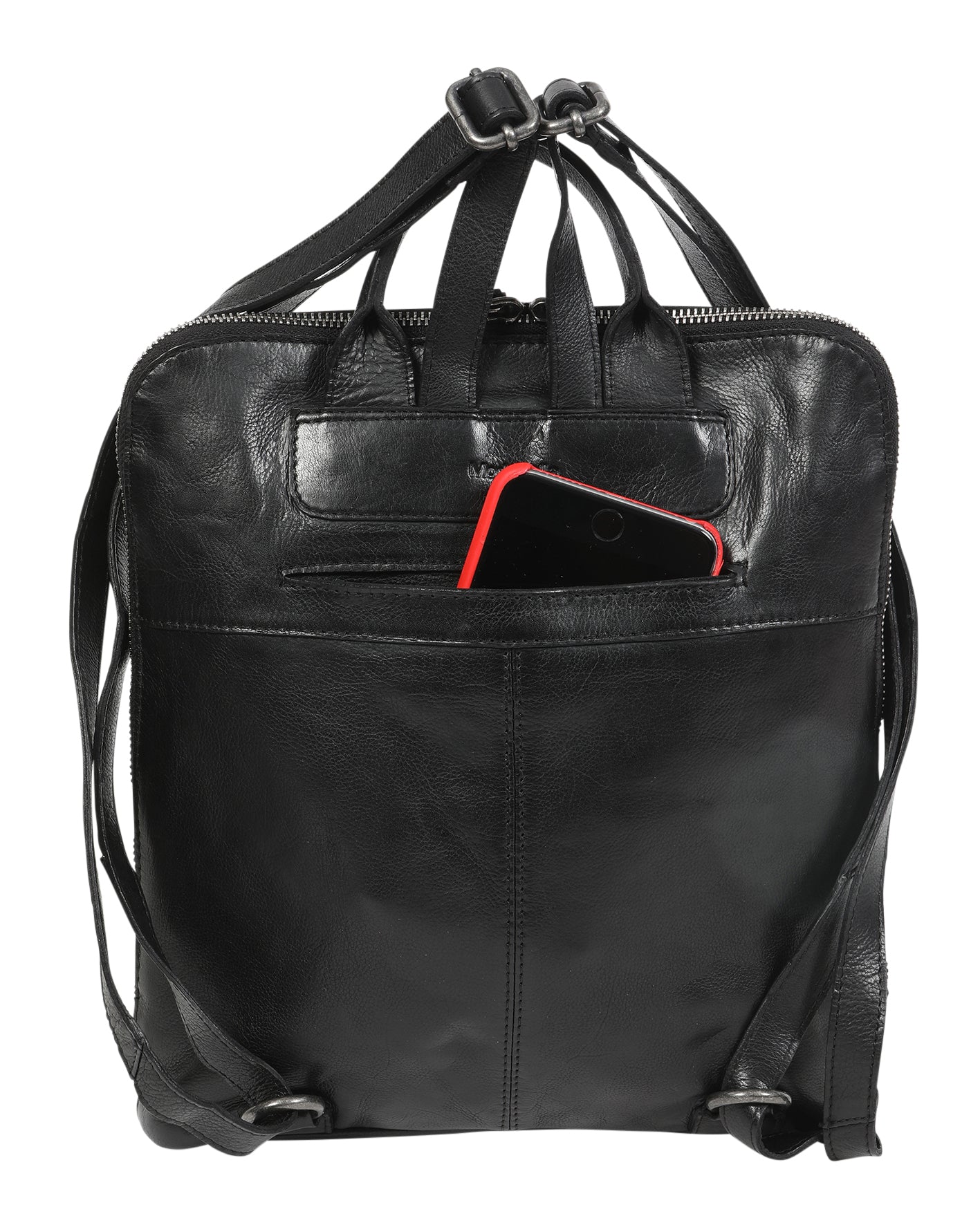 Ladies Leather Backpack - New Arrivals 7705 Black