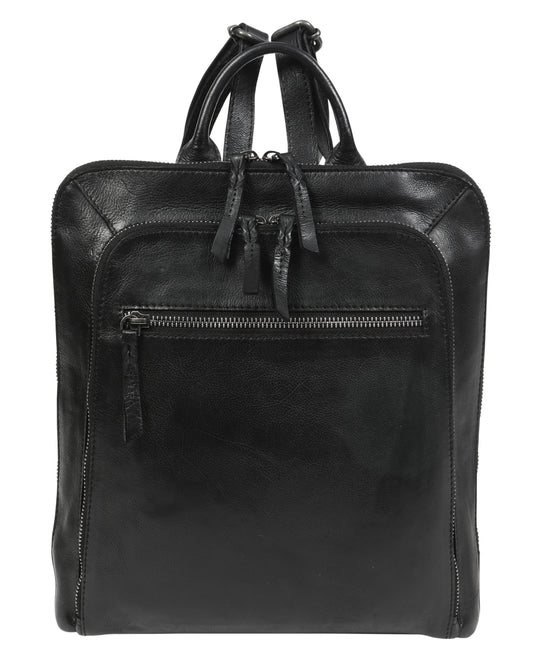 Ladies Leather Backpack - New Arrivals 7705 Black