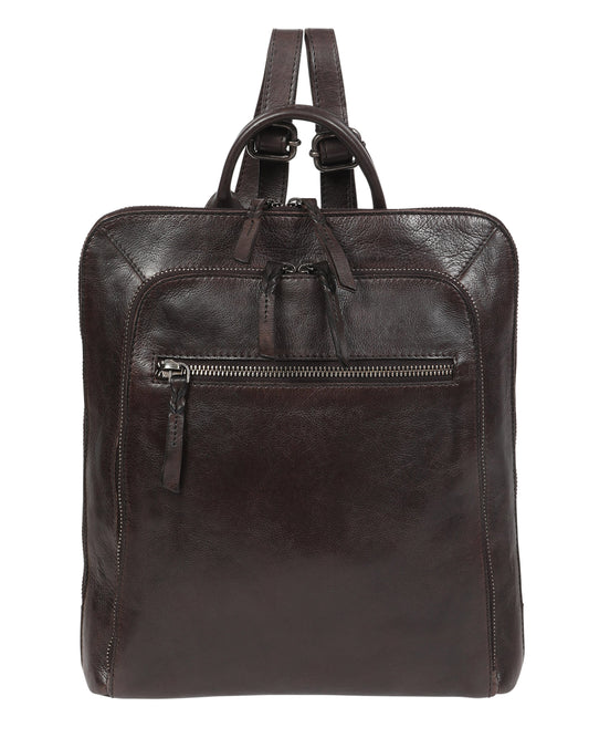 Ladies Leather Backpack - New Arrivals 7705 Coffee