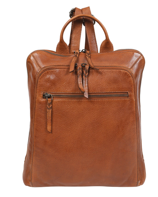 Ladies Leather Backpack - New Arrivals 7705 Tan