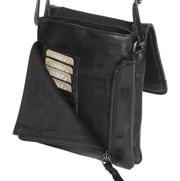 Ladies Leather Shoulder/Cross Body - New Arrivals 7755 Black