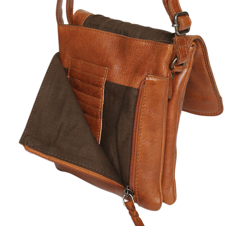 Ladies Leather Shoulder/Cross Body - New Arrivals 7755 Tan