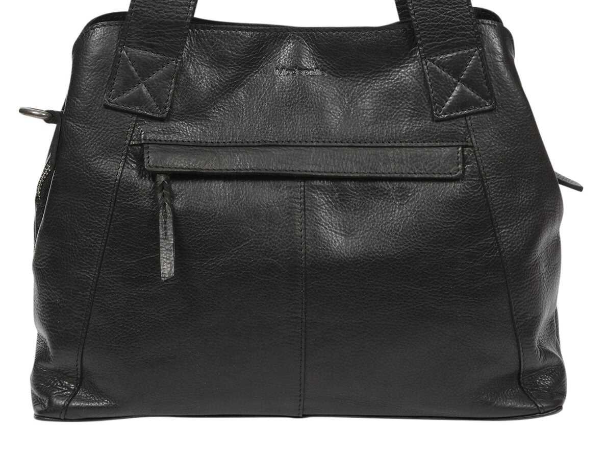 Ladies Leather Tote Bag/Cross Body - New Arrivals 7866 Black