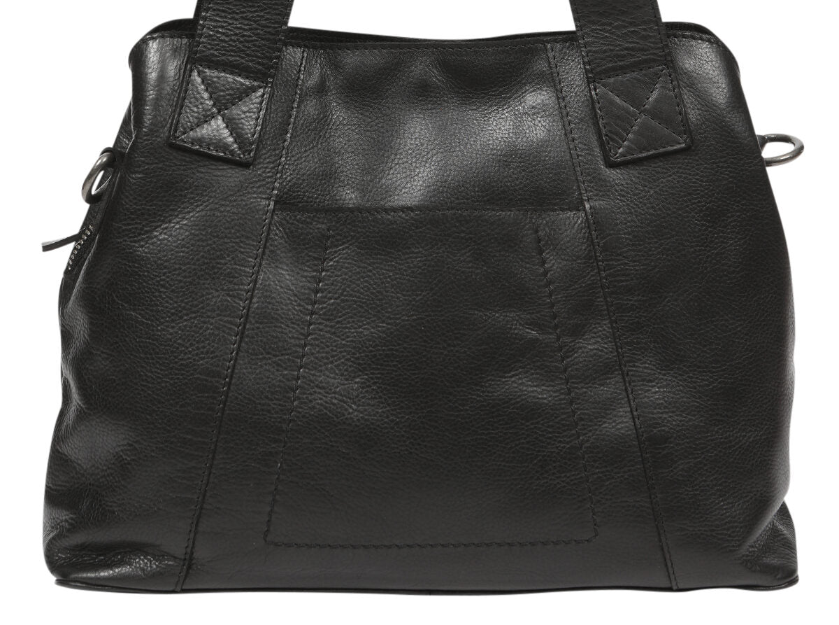 Ladies Leather Tote Bag/Cross Body - New Arrivals 7866 Black