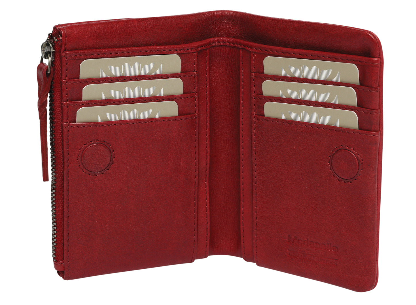 Ladies Leather Wallet Style 7872 Scarlet