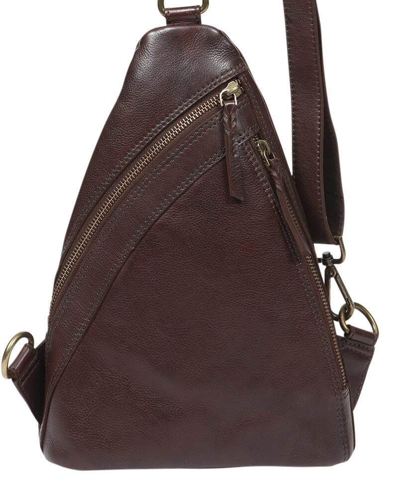 Ladies Leather Backpack - New Arrivals 7873 Dark Brown