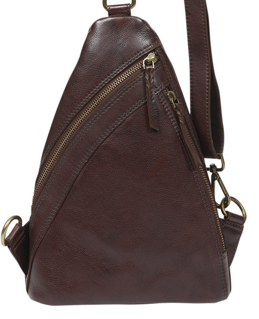 Ladies Leather Backpack - New Arrivals 7873 Dark Brown
