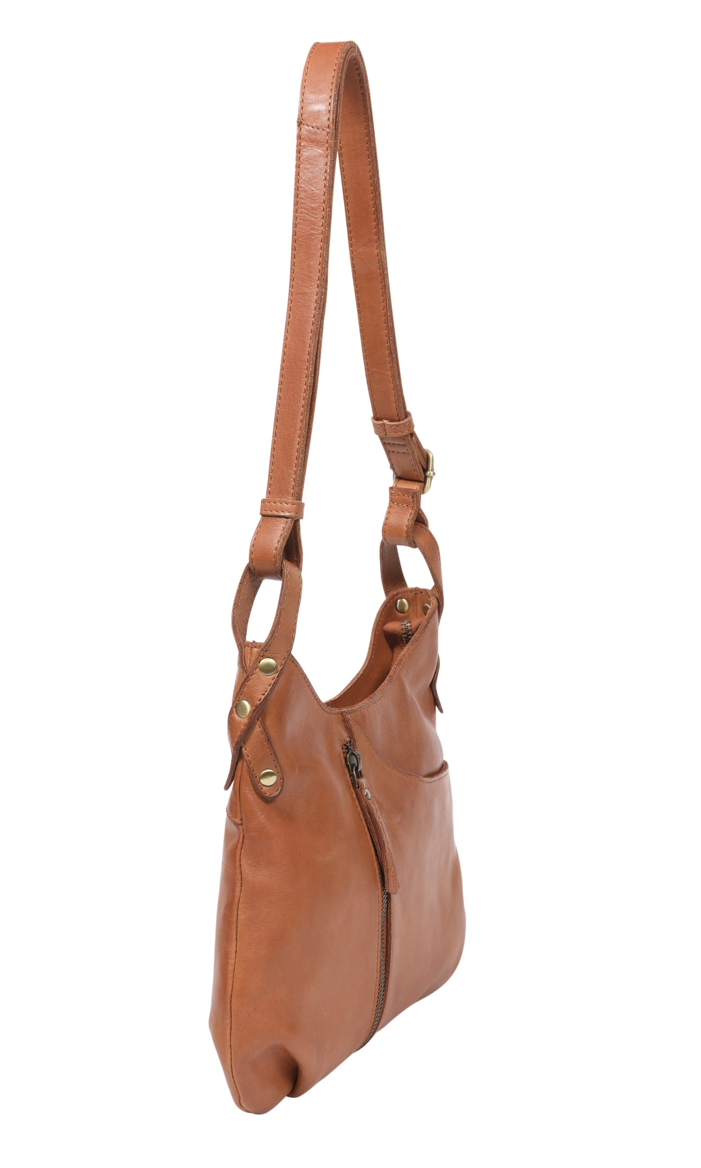 Ladies Leather Shoulder/Cross Body Style 7883 Tan
