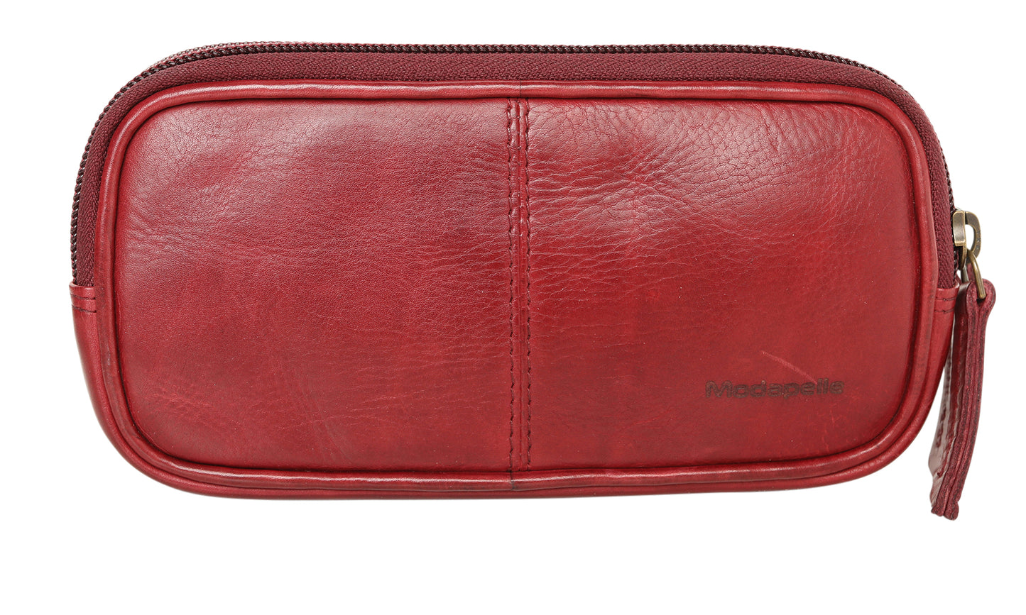 Ladies Leather Utility / Optical Case New Arrivals Style 7885 Burgundy