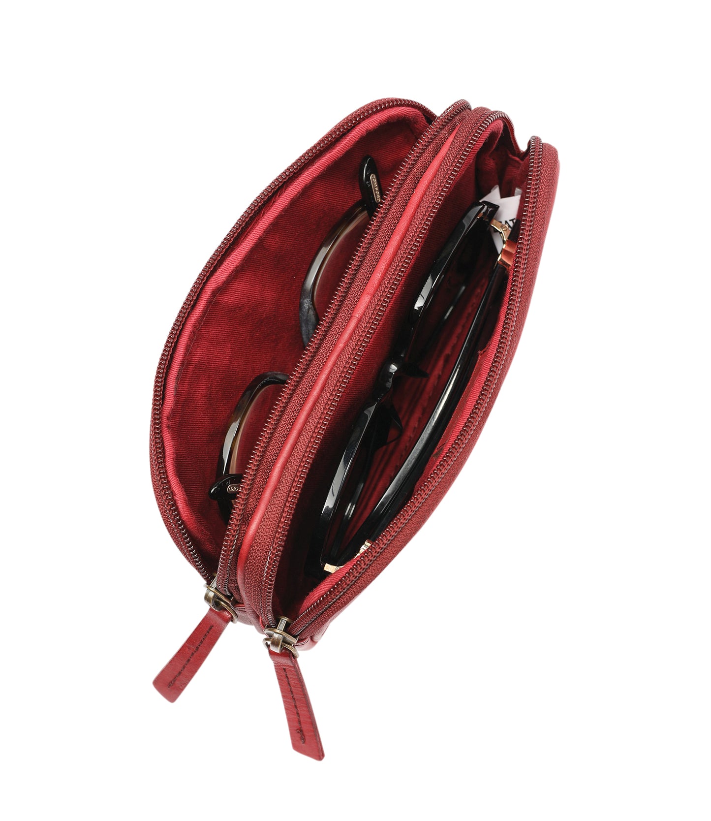 Ladies Leather Utility / Optical Case New Arrivals Style 7885 Burgundy