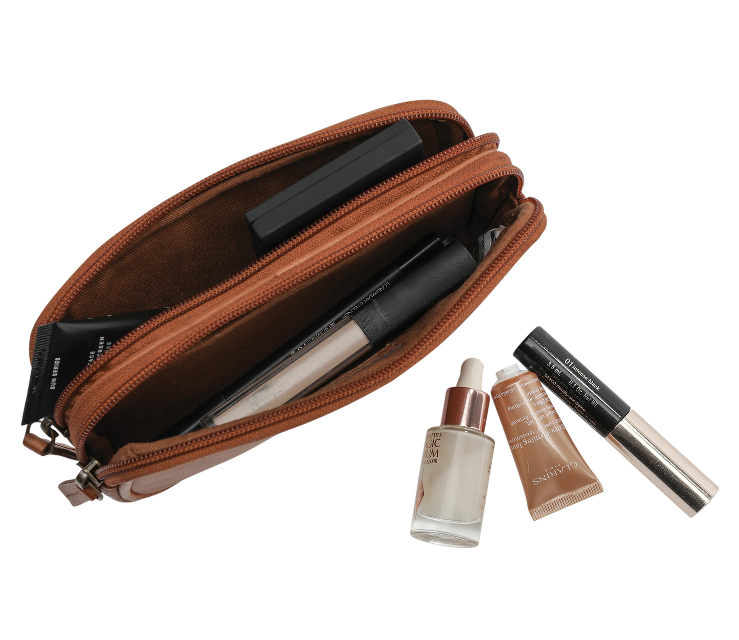 Ladies Leather Utility / Optical Case New Arrivals Style 7885 Tan