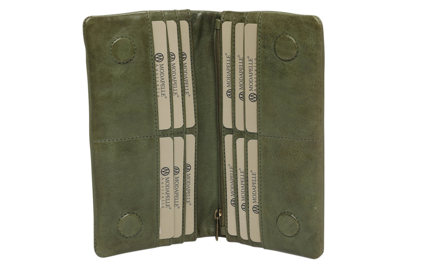 Ladies Leather Wallet Style 7887 Olive