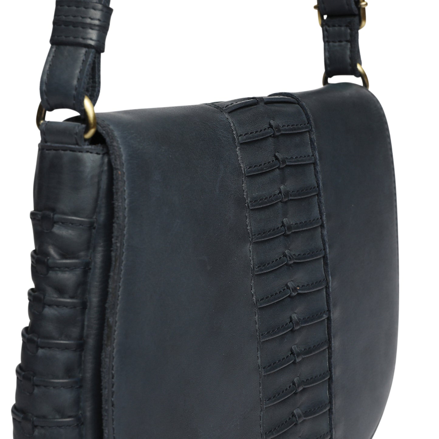 Ladies Leather Cross Body Bag Style 7888 Navy