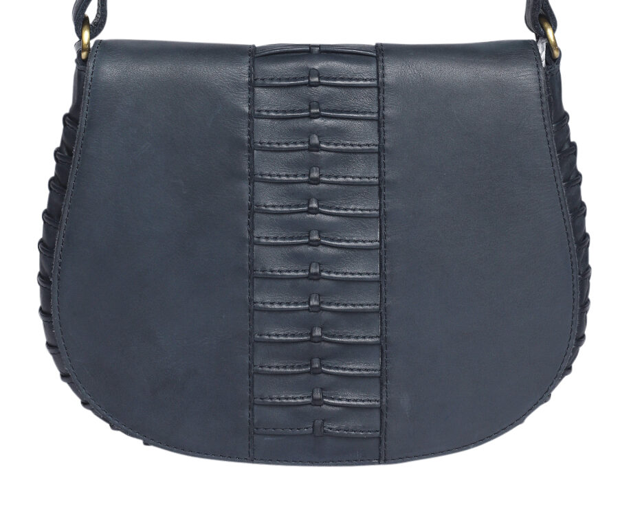 Ladies Leather Cross Body Bag Style 7888 Navy