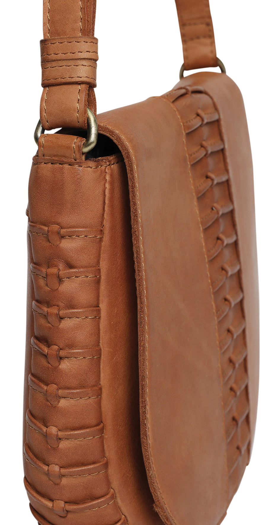Ladies Leather Cross Body Bag Style 7888 Tan