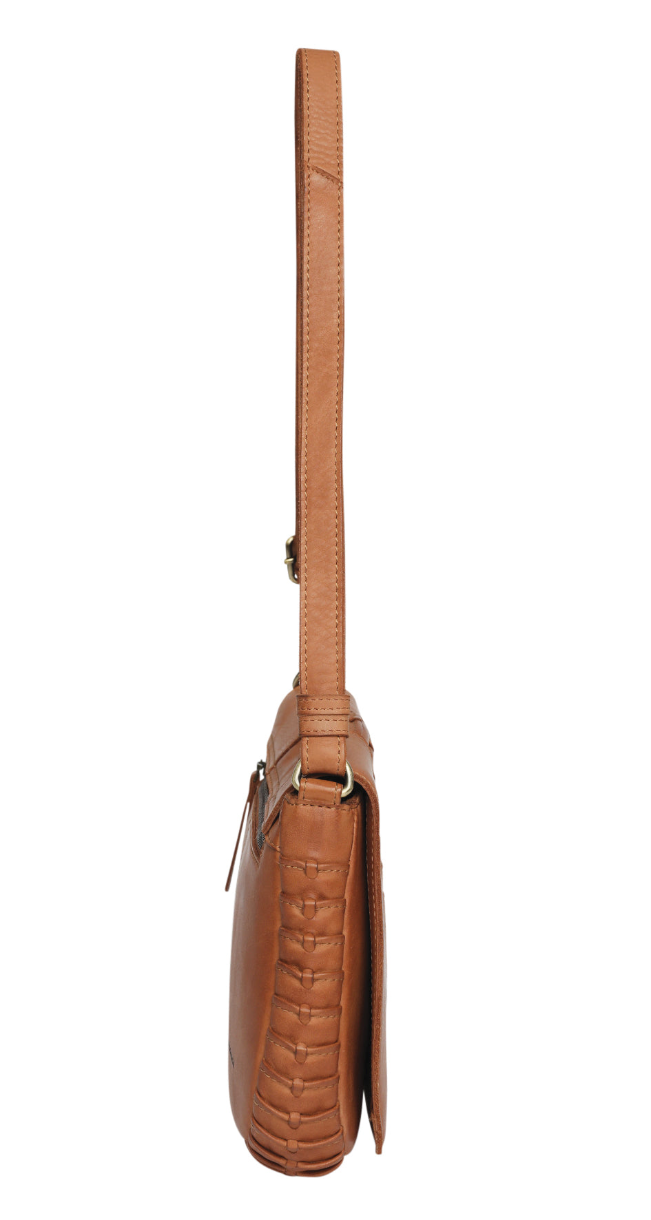Ladies Leather Cross Body Bag Style 7888 Tan