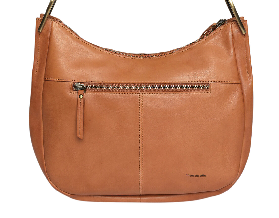 Ladies Leather Shoulder Bag/Hobo Style 7889 Tan