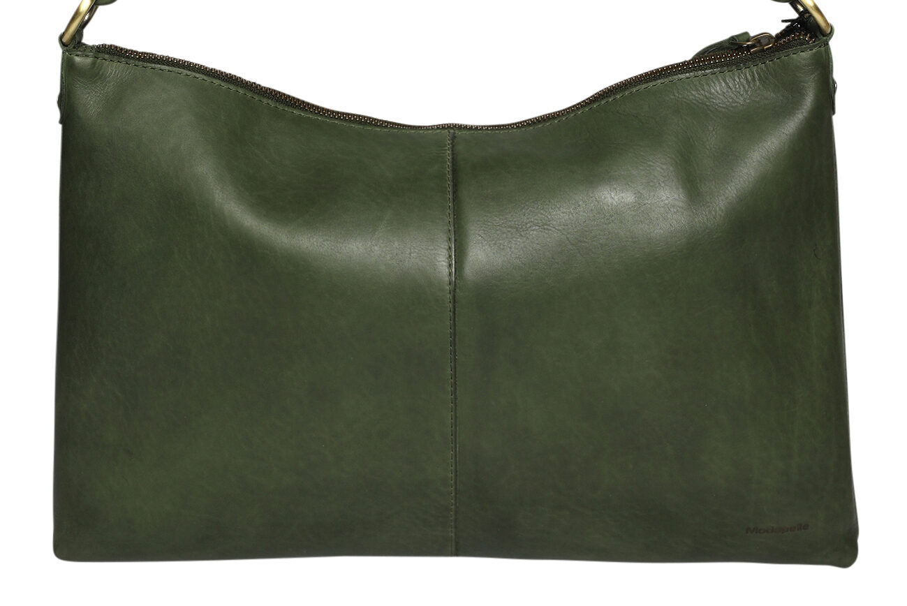 Ladies Leather Shoulder Bag/Hobo Style 7891 Olive