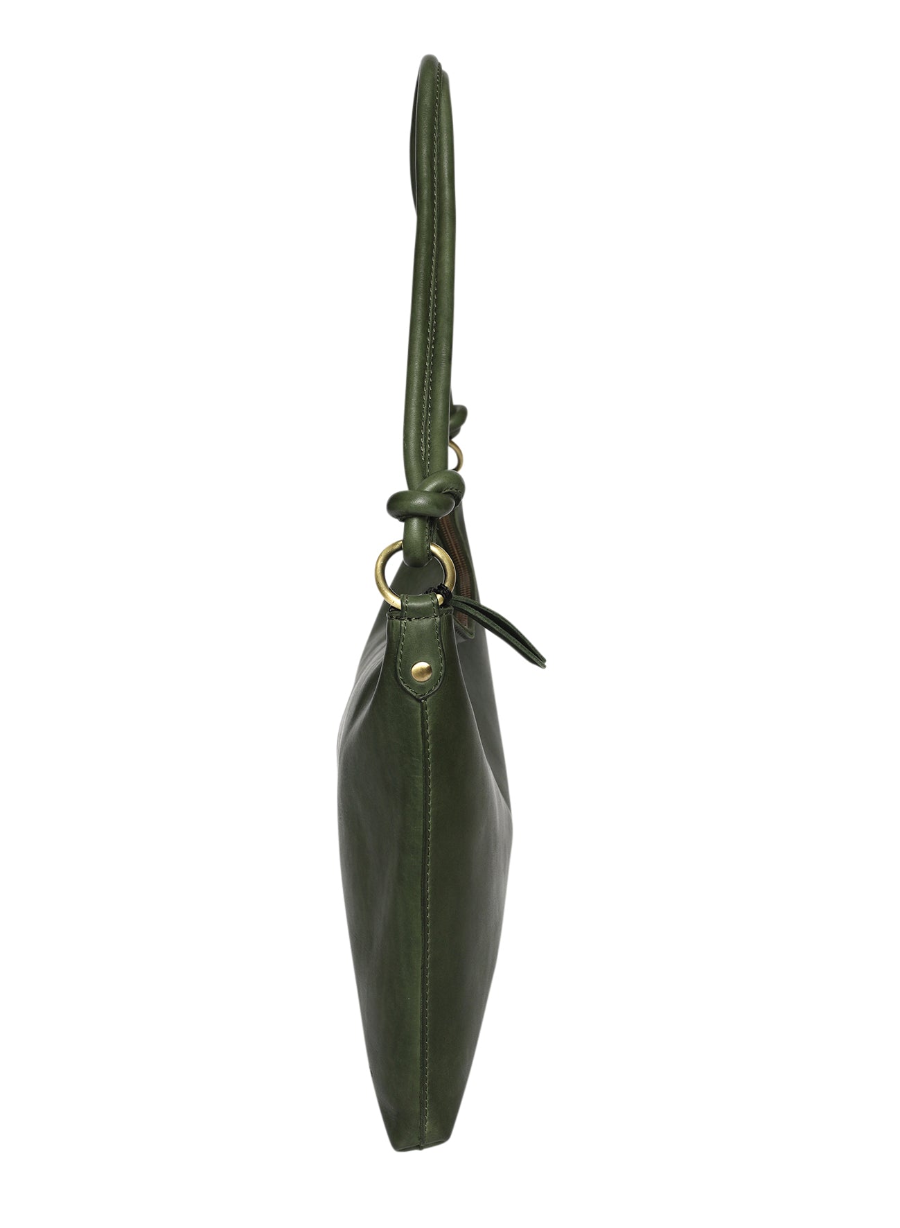 Ladies Leather Shoulder Bag/Hobo Style 7891 Olive