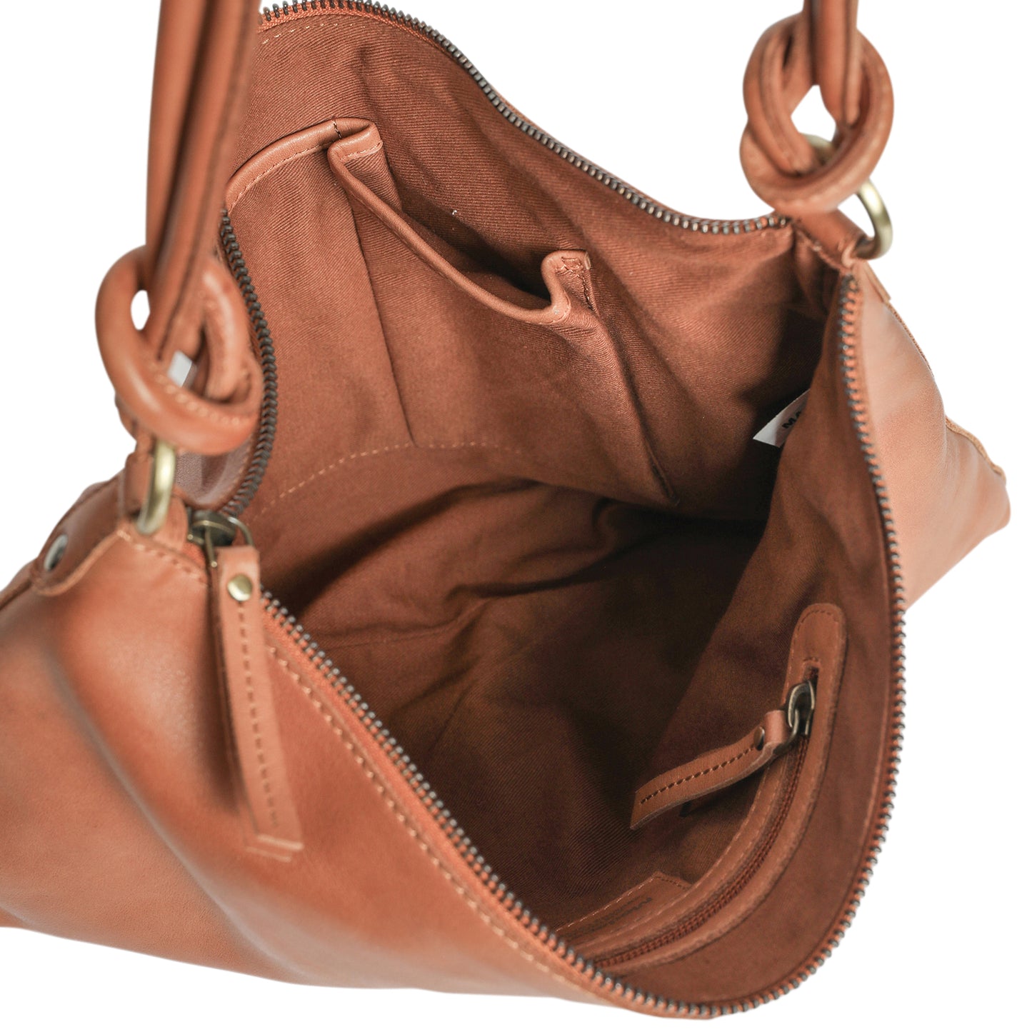 Ladies Leather Shoulder Bag/Hobo Style 7891 Tan