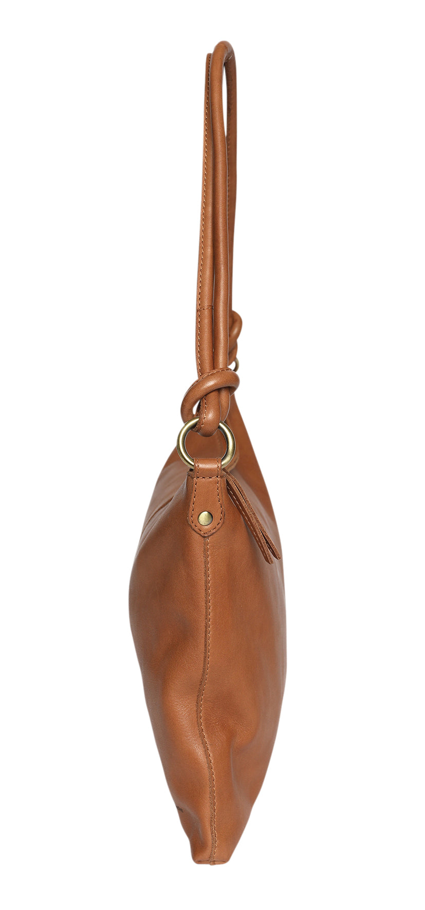 Ladies Leather Shoulder Bag/Hobo Style 7891 Tan