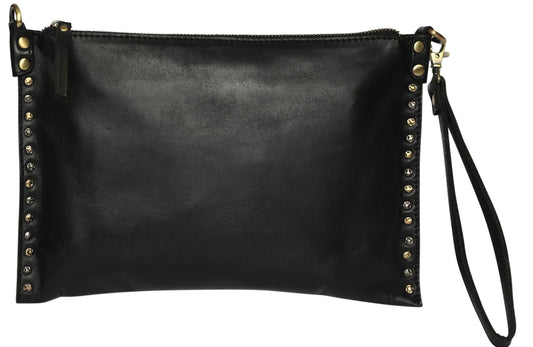 Ladies Leather Cross Body, Leather Wristlet - New Arrivals Style 7892 Black