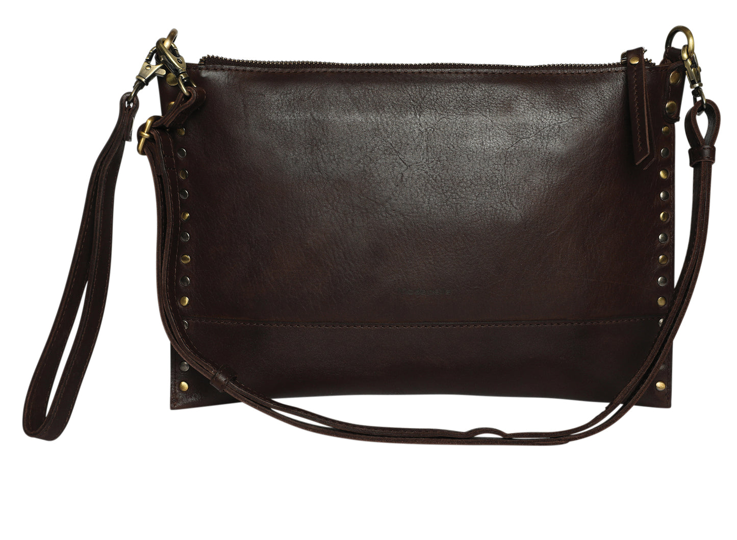 Ladies Leather Cross Body, Leather Wristlet - New Arrivals Style 7892 Brown