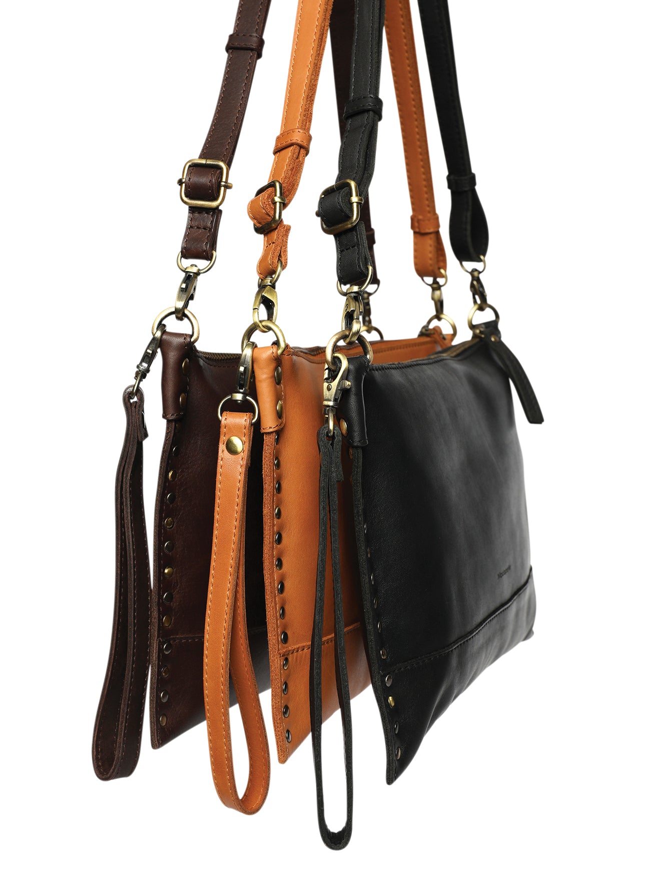 Ladies Leather Cross Body, Leather Wristlet - New Arrivals Style 7892 Brown