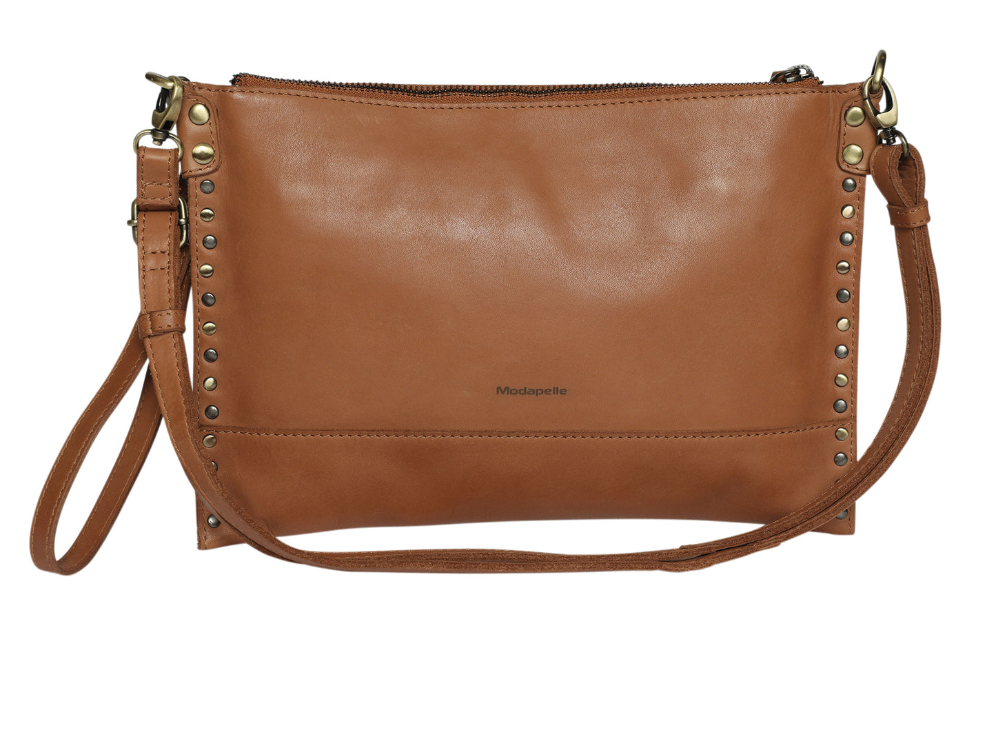 Ladies Leather Cross Body, Leather Wristlet - New Arrivals Style 7892 Tan