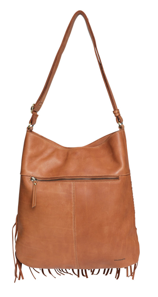 Ladies Leather Shoulder/Cross Body Style 7897 Tan