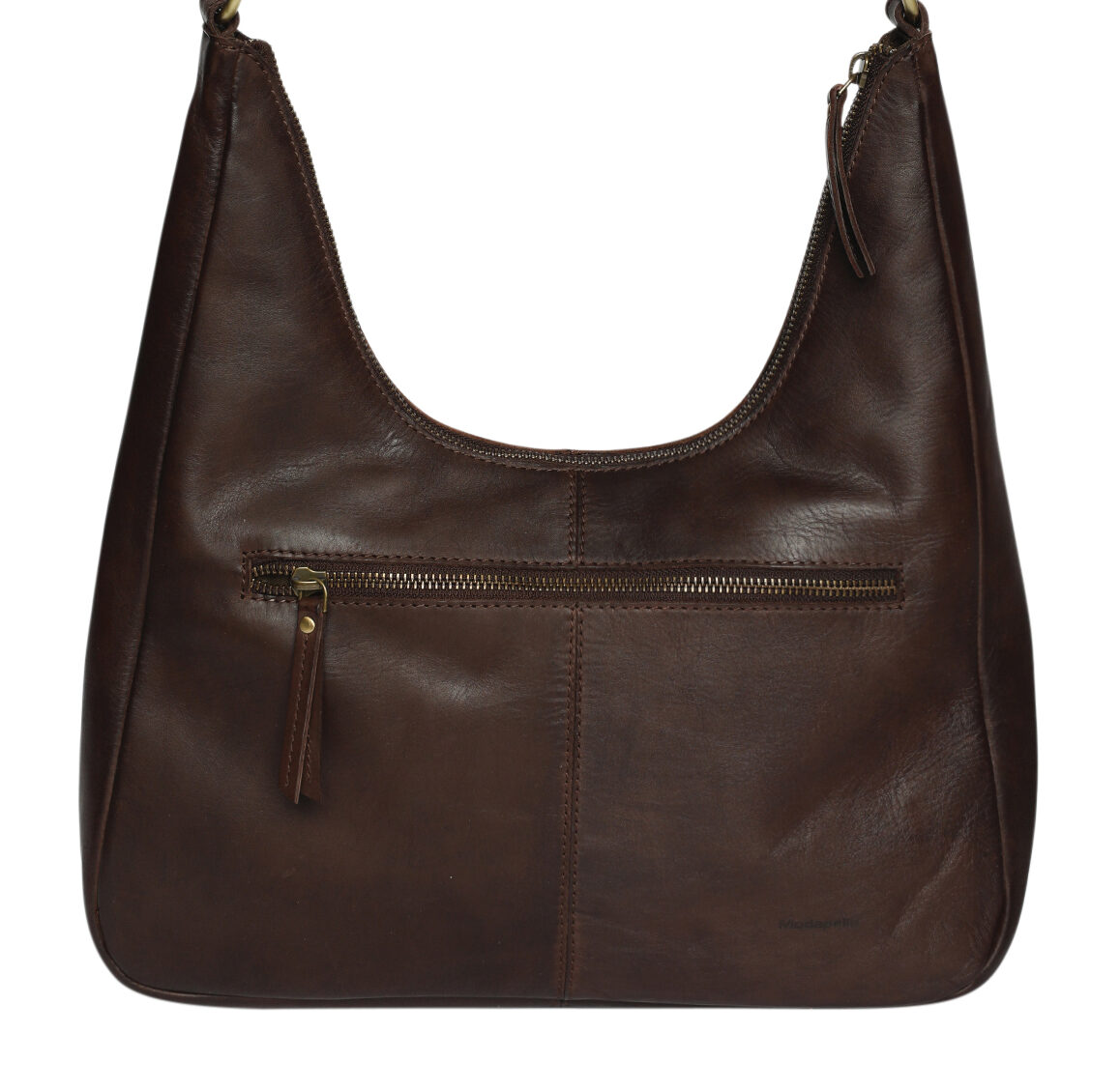 Ladies Leather Shoulder Bag/Hobo Style 7898 Brown