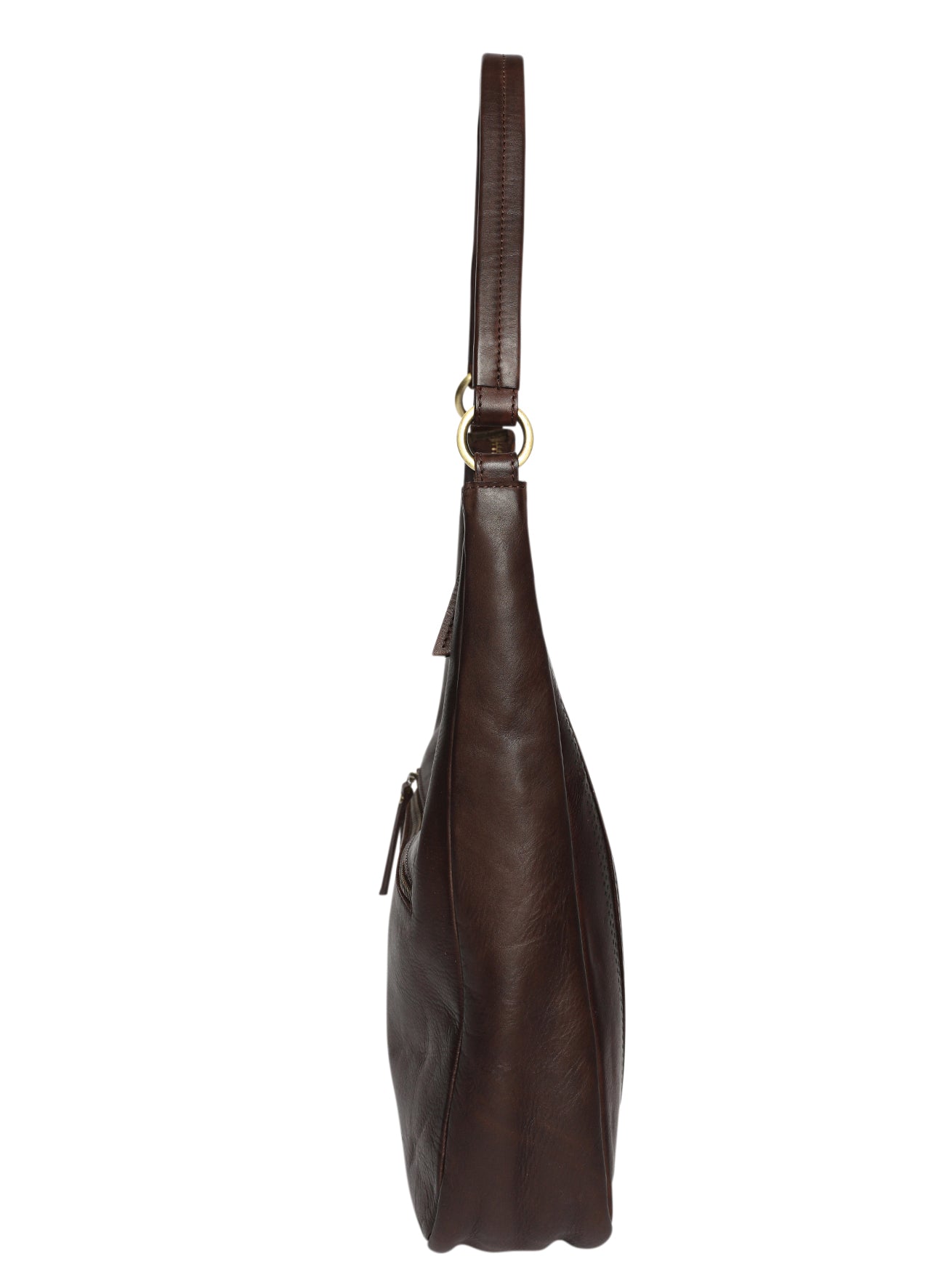 Ladies Leather Shoulder Bag/Hobo Style 7898 Brown