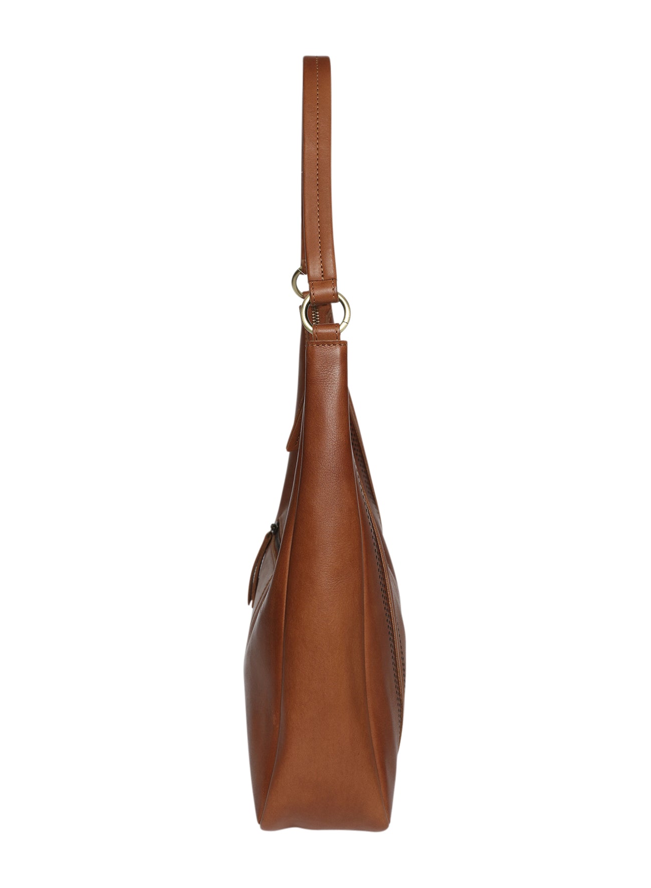 Ladies Leather Shoulder Bag/Hobo Style 7898 Tan