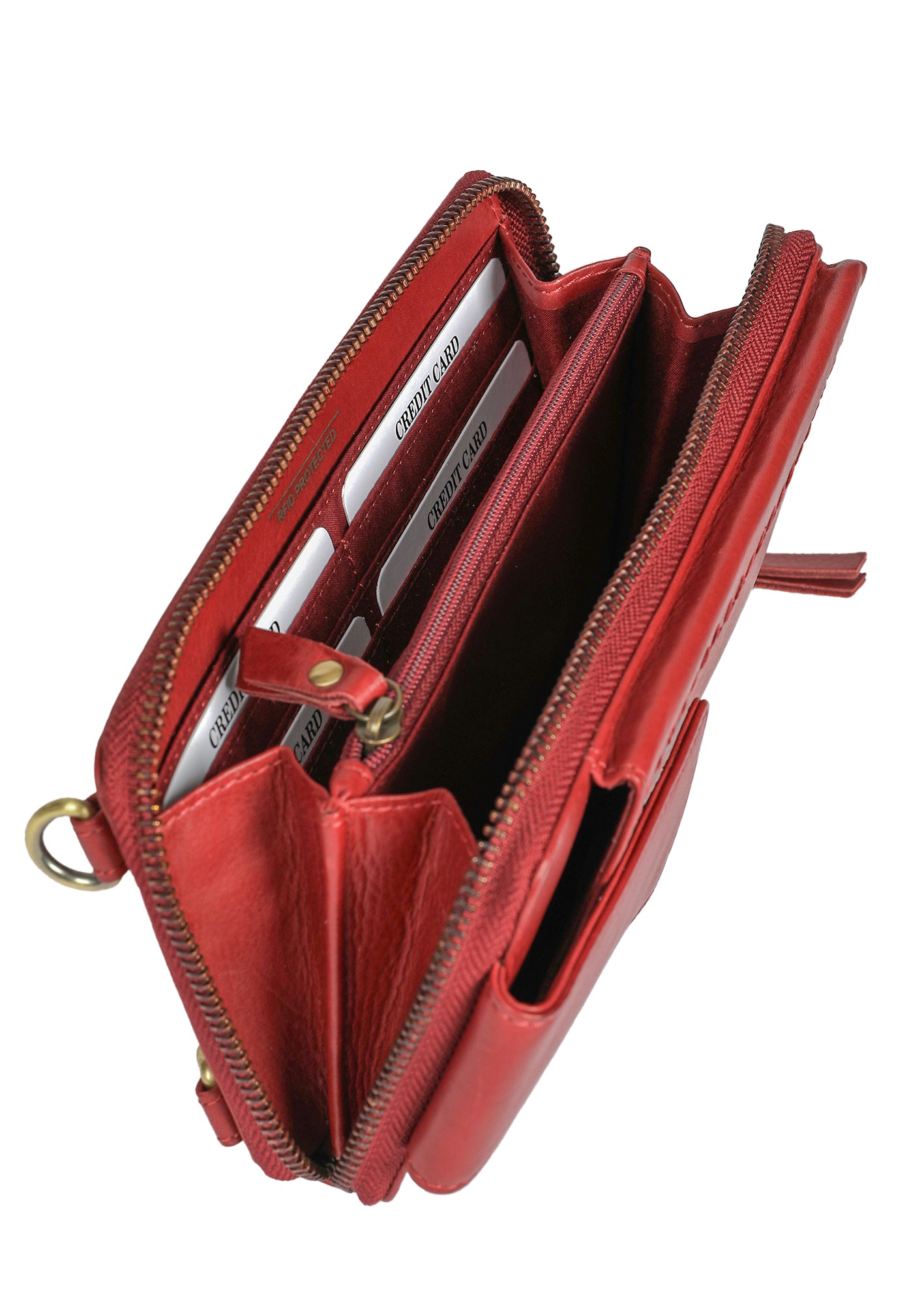 Ladies Cross Body Bag and Ladies Leather Wallet Style 7900 Burgundy