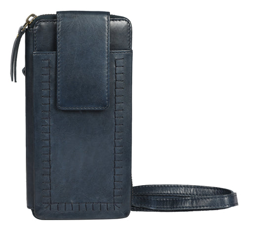 Ladies Cross Body Bag and Ladies Leather Wallet Style 7900 Navy