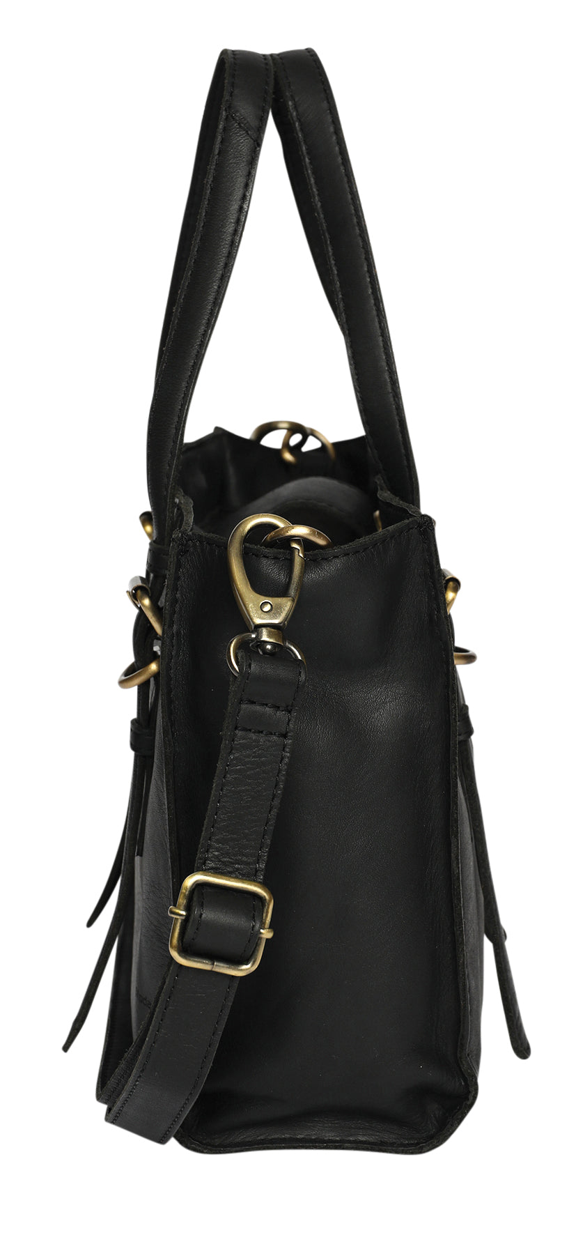 Ladies Leather Cross Body Bag Style 7908 Black