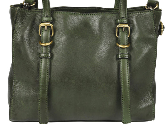 Ladies Leather Cross Body Bag Style 7908 Olive