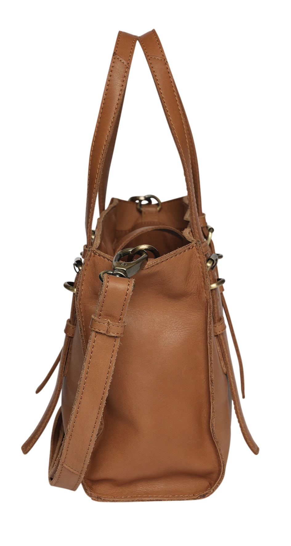 Ladies Leather Cross Body Bag Style 7908 Tan