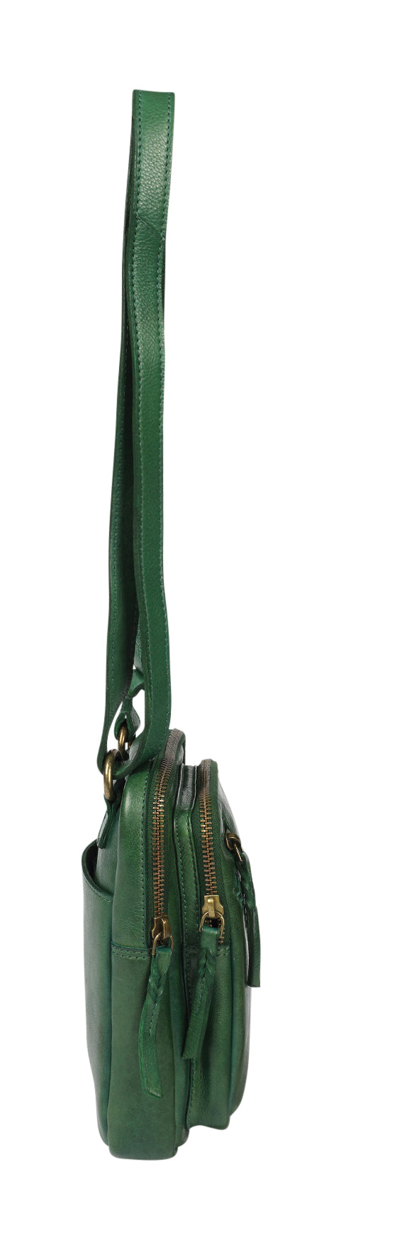 Ladies Leather Cross Body Bag Style 7936 Green
